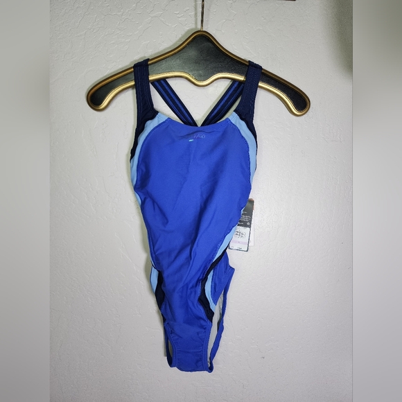 Speedo Quantom Fusion Splice Hyper Blue One Piece Swimwear Size 6 - Picture 2 of 12